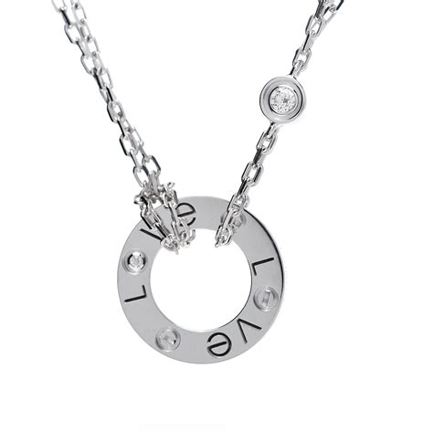 cartier white gold diamond necklace heart|cartier love diamond necklace.